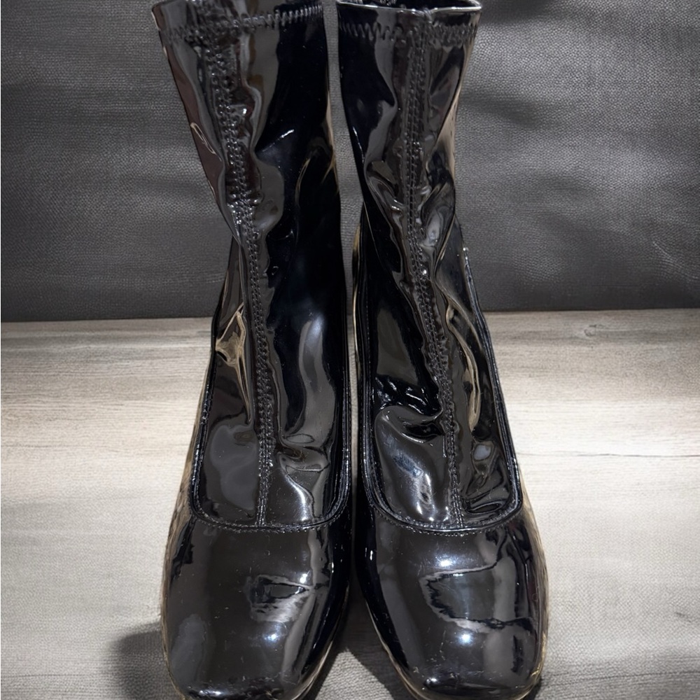 Black Patent Leather Women's Boots